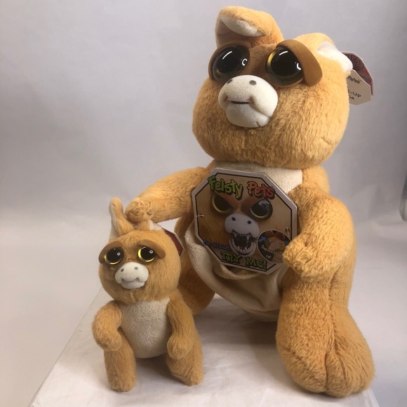 Feisty Pets Jacked-Up Jackie‎ & Joey Plush Kangaroo Mini Angry Stuffed Animals - Picture 1 of 16